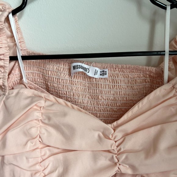 NWT Missguided Blush Co Ord Ruched Milkmaid Set - Picture 6 of 6
